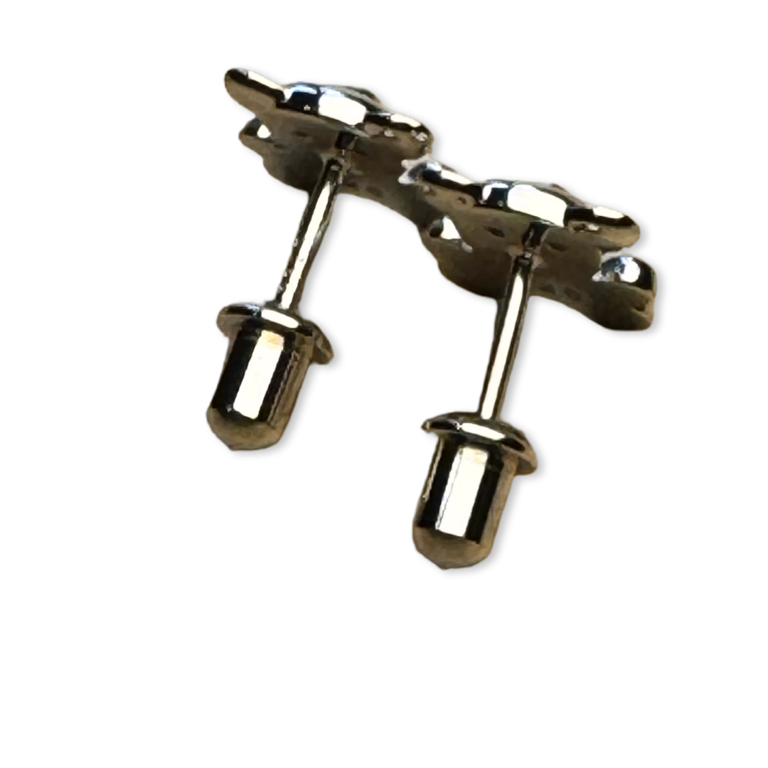 Kids Cute 925 Silver Teddy Bear Stud Earrings - Image 2